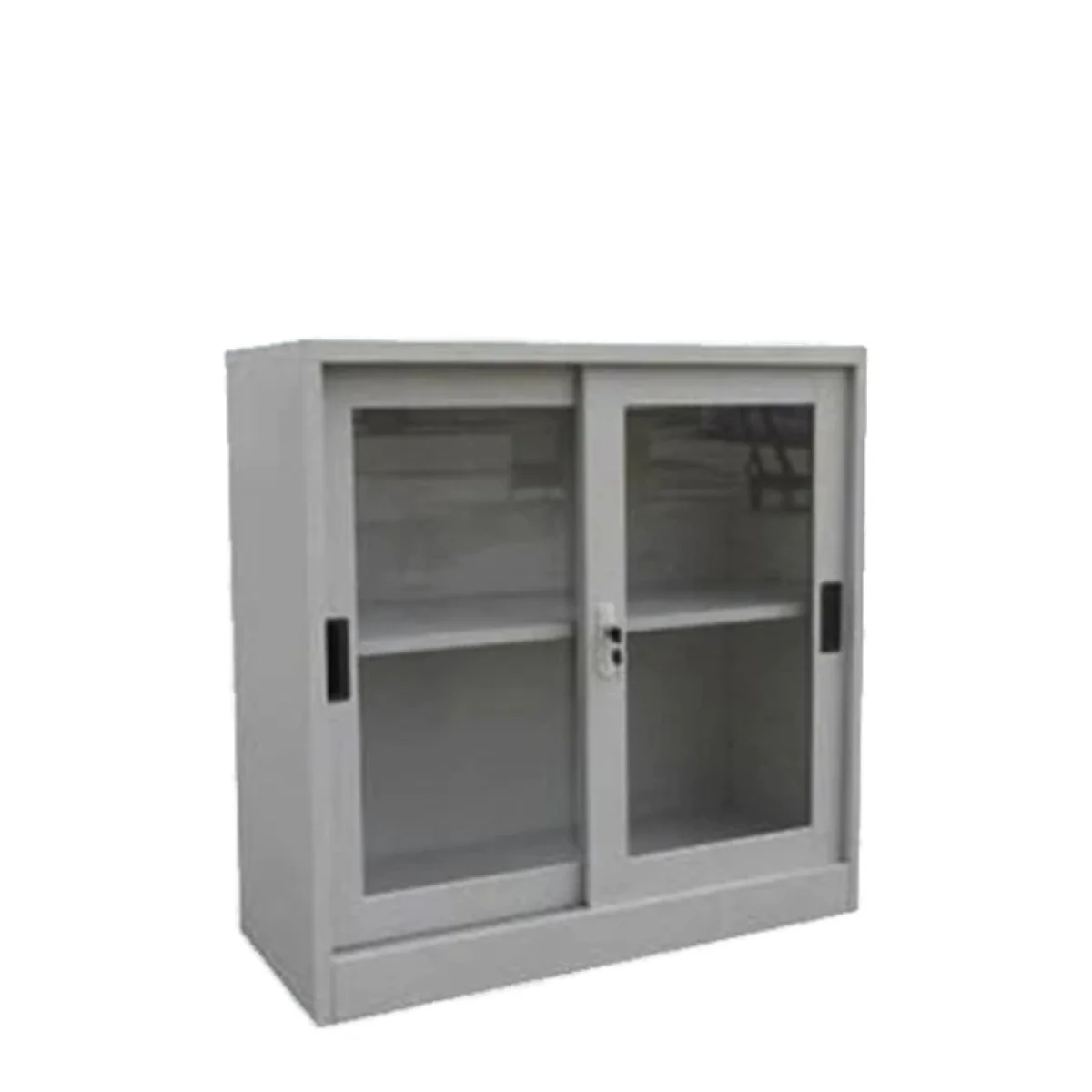 HADID FILING CUPBOARD,94x90.1x44.5 CM, SLIDING GLASS DOOR , GREY