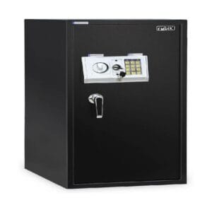 Rubik – Large Safe Box Large with Digital Keypad and Key Lock, Black – RB90EDA