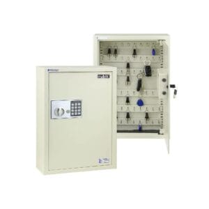 Rubik – Wall Mounted Metal Key Storage Cabinet Safe Box with Digital Lock 60-Keys, OFF White