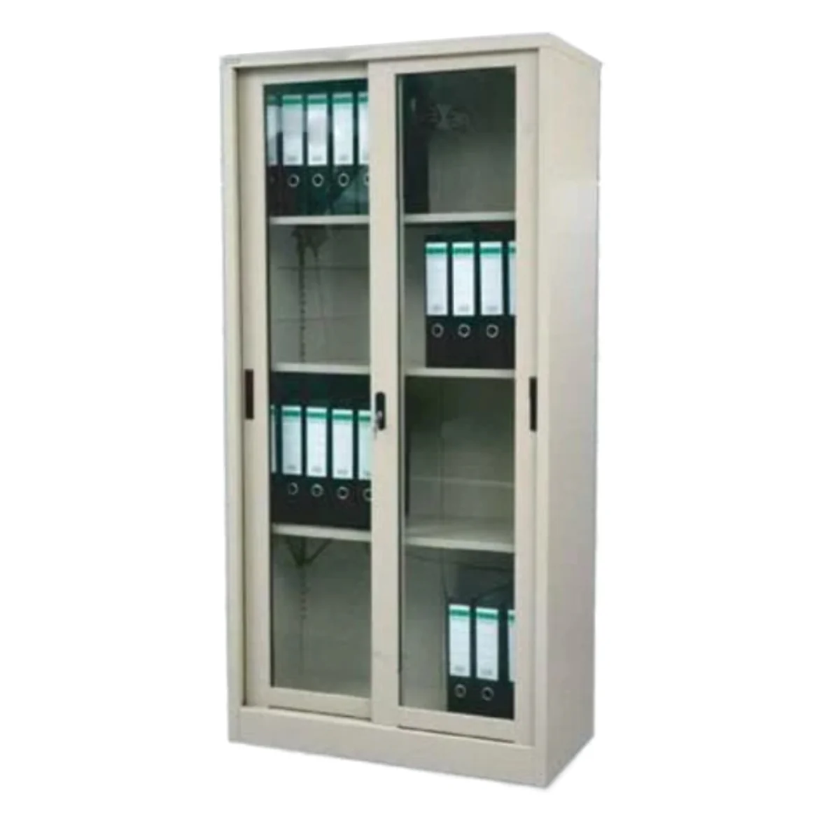 HADID FILING CUPBOARD , 185x90.1x44.5 CM, SLIDING GLASS DOOR , BEIGE 